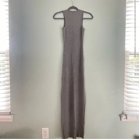 SKIMS Soft Lounge Rib Cutout Nightgown Heather Grey - Picture 7 of 9